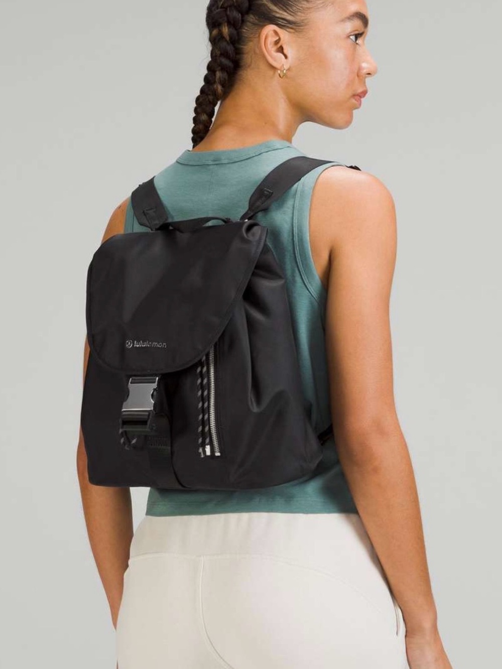 lululemon athletica Black Men's Roll-Top Backpack with Front Buckle